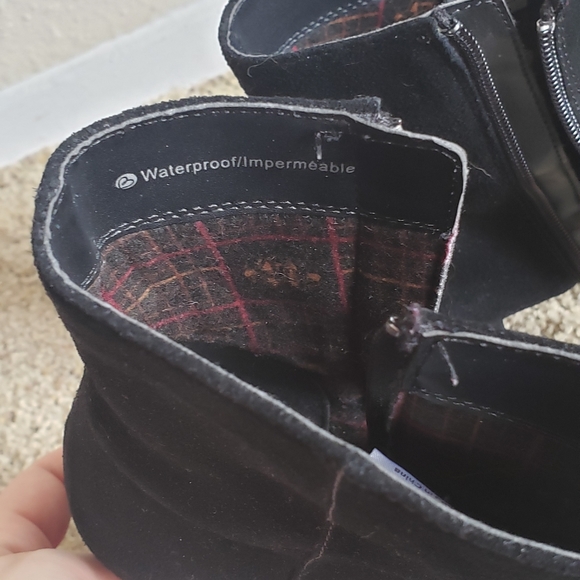 Black Waterproof Suede Boots - Picture 2 of 4